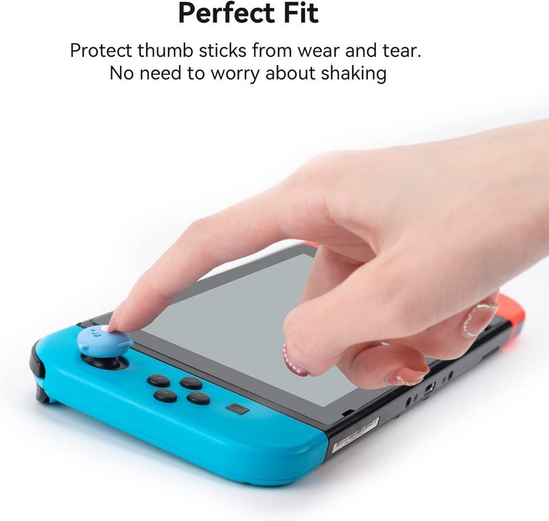 GEEKSHARE Cute Silicone Joy Con Thumb Grip Caps, Joystick Cover Compatible with Switch/OLED/Switch Lite,4PCS - Little Shark - Image 4
